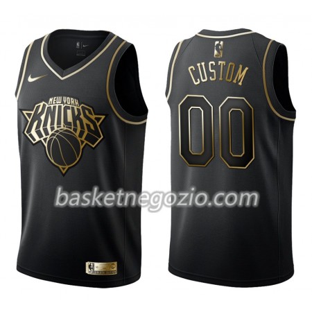 Canotte Uomo New York Knicks Personalizzate Nike Nero Golden Edition Swingman